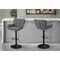 Monarch Specialties Barstool, Adjustable-in. H, Bar Height, Counter Height, Kitchen, Grey Fabric, Black Metal, 2PK I 2333 - alternate 2