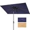 Homeroots 10ft Navy Polyester Rectangular Tilt Market Patio Umbrella With Stand 485612 - alternate 3
