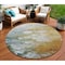 Homeroots 8' Orange Round Abstract Washable Indoor Outdoor Area Rug 608615 - alternate 1