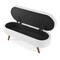 Homeroots 44" White and Brown Linen Upholstered Storage Bench with Flip Top 555444 - alternate 6