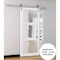 Sartodoors Sliding Barn Door with Hardware, Lucia 2555 White Silk with Clear Glass, 6.6FT Rail Hangers Sturdy LUCIA2555BD-S-WS-30 - alternate 3