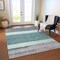 Homeroots 5' X 8' Teal Blue Off White And Gray Abstract Washable Indoor Outdoor Area Rug 615297 - alternate 4