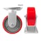 Hyw Products Heavy Duty Caster 5in Red Polyurethane on Cast Iron Wheel, Rigid 40-50R-A1-PC(R) - alternate 3