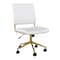 Martha Stewart Ivy Upholstered Office Chair in White/Polished Brass CH-220921-1-WH-GLD-MS - alternate 1
