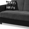 Homeroots 87" Dark Gray And Black Chenille Sleeper Sofa And Toss Pillows With Brown Legs 607091 - alternate 5