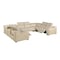 Homeroots Beige Italian Leather Power Reclining U Shaped Eight Piece Corner Sectional With Console 632575 - alternate 9