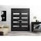 Sartodoors Solid French Double Doors 36 x 96in, Quadro 4113 Matte Black Frosted Glass QUADRO4113DD-BLK-3696 - alternate 1