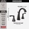 Delta Sandover Matte Black 2-Handle Widespread Bathroom Faucet 35748LF-BL - alternate 1