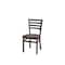 Bfm Seating Lima Ladder Back Chair - Vintage Walnut Relic Seat - Steel Frame - Sand Black Finish 2160CVWR-SB - alternate 1