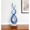 Homeroots 14" Clear and Blue Murano Glass Modern Abstract Tabletop Sculpture 376068 - alternate 3