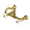 Kingston Brass Two-Handle Wall Mount Bridge Kitchen Faucet, Brushed Brass KS3257PX - alternate 1