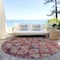 Homeroots 8' Rust Gold And Blush Round Aztec Washable Indoor Outdoor Area Rug 615790 - alternate 5