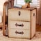 Baxton Studio Agatha Vintage Coffee Canvas 2-Drawer Storage Trunk 252-13964-ZORO - alternate 4