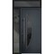 Vdomdoors Steel Door Deux 6501 Anthracite Sidelight and Transom Window Stainless Inserts Single Modern Painte DEUX6501EXD-BLK-W36+16 x H80+16-Left-hand Inswing - alternate 1