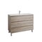 Homeroots 48" Natural Wood Freestanding Bathroom Vanity With White Sink And Three Drawers 624166 - alternate 1