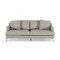 Homeroots 75" Light Gray Genuine Leather Sofa With Silver Legs 480919 - alternate 1