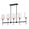 Vaxcel Camden 5 Light Matte Black Linear Chandelier Island Pendant Fixture White Fabric Shade H0289 - alternate 1
