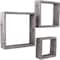 Homeroots Set of Three Smoky Black Wood Square Hanging Dimensional Sculpture, 3PK 380353 - alternate 3