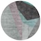 Homeroots 8' Teal Blue Aqua And Charcoal Round Abstract Washable Indoor Outdoor Area Rug 582892 - alternate 5