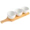 Gibson Gracious Dining 3 Piece White Fine Ceramic Tidbit Bowl Set with Bamboo Serving Tray 134308.04R - alternate 1