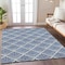 Homeroots 8' X 10' Navy Blue Gray And Ivory Geometric Washable Indoor Outdoor Area Rug 594728 - alternate 3