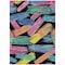 Homeroots 5' X 8' Black Pink And Yellow Striped Washable Indoor Outdoor Area Rug 618041 - alternate 4