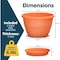 Lifemaster 10-Inch Whiskey Barrel Planters, Durable Plastic Pots with Drainage and Saucer, 2PK LMPBP2PRD2 - alternate 4