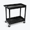 Luxor Cart, (2) Flat Shelves, 18"x32", High Density Polyethylene (Shelf)/Polyvinyl Chloride (Leg), 18" W EC22HD-G - alternate 7