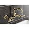 Kingston Brass Two-Handle Wall Mount Bridge Kitchen Faucet, Polished Brass KS1262AL - alternate 4
