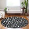 Homeroots 8' Black And Ivory Round Abstract Washable Indoor Outdoor Area Rug 588494 - alternate 3