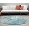Homeroots 8' Round Gray and Ivory Round Abstract Washable Non Skid Indoor Outdoor Area Rug 559618 - alternate 1