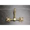Kingston Brass Two-Handle Wall Mount Bridge Kitchen Faucet, Brushed Brass KS2447AX - alternate 2