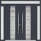 Vdomdoors Metal Double Doors Deux 0757 Gray Graphite Frosted Glass 2 Sidelights and Top Transom Entry Modern DEUX0757DEXD-GRE-W12+72+12xH96+16-RH-I - alternate 1