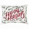 Homeroots 14" X 20" Ivory Red And Green Cotton Happy Holidays Throw Pillow With Embroidery 719252 - alternate 2