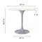 Homeroots 32" White And Gray Rounded Stone And Metal Pedestal Base Dining Table 520851 - alternate 4