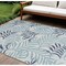 Homeroots 9' X 12' Ivory Sky Blue And Blue Palm Leaf Indoor Outdoor Area Rug 551457 - alternate 5