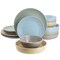 Elama Emilia 16 Piece Assorted Double Bowl Stoneware Dinnerware Set in Speckled Multi-Color ELM-EMILIA-AST - alternate 1
