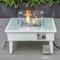 Leisuremod Walbrooke Outdoor Patio Aluminum Square Fire Pit Side Table with Lid and Fire Glass, White WW-27-GL - alternate 4