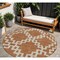 Homeroots 8' Brown And Ivory Round Geometric Washable Indoor Outdoor Area Rug 593782 - alternate 1