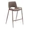 Homeroots Set of Two 26" Brown Faux Leather And Steel Low Back Counter Height Bar Chairs 555661 - alternate 4