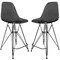 Leisuremod Cresco Acrylic Barstool - Modern ABS Plastic Counter Stool with Steel Legs & Footrest, 2PK CRBL-30TBL2 - alternate 1