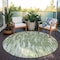 Homeroots 8' Green And Ivory Round Abstract Washable Indoor Outdoor Area Rug 612655 - alternate 4