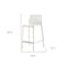 Homeroots Set of Four 26" White Heavy Duty Plastic Low Back Outdoor Counter Height Bar Chairs 565357 - alternate 5