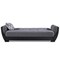 Homeroots 93" Black Gray Chenille And Faux Leather Convertible Futon Sleeper Sofa w/ Toss Pillows And Storage 607160 - alternate 3