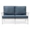 Leisuremod Walbrooke 3-Piece Outdoor Patio Set, White Aluminum Frame & Removable Cushions, Navy Blue WW-57-31NBU - alternate 4