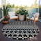 Homeroots 8' Black Ivory And Blue Round Geometric Washable Indoor Outdoor Area Rug 612174 - alternate 5