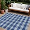 Homeroots 9' X 12' Navy Blue And Ivory Plaid Washable Indoor Outdoor Area Rug 595503 - alternate 1