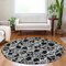 Homeroots 8' Black And Gray Round Abstract Washable Indoor Outdoor Area Rug 614127 - alternate 6
