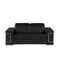 Homeroots 71" Black And Silver Genuine Leather Loveseat 546440 - alternate 1