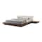 Homeroots Walnut and White Wood And Faux Leather King Bed Frame With Attached Nightstands 486264 - alternate 4